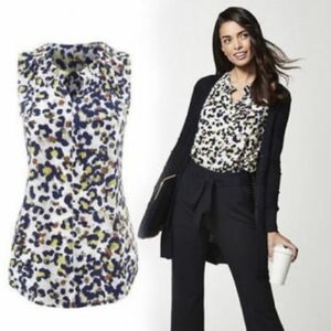 💚 5/$25 CAbi Seeing Spots Sleeveless Tank‎ Blouse Womens XS Office Work Preppy